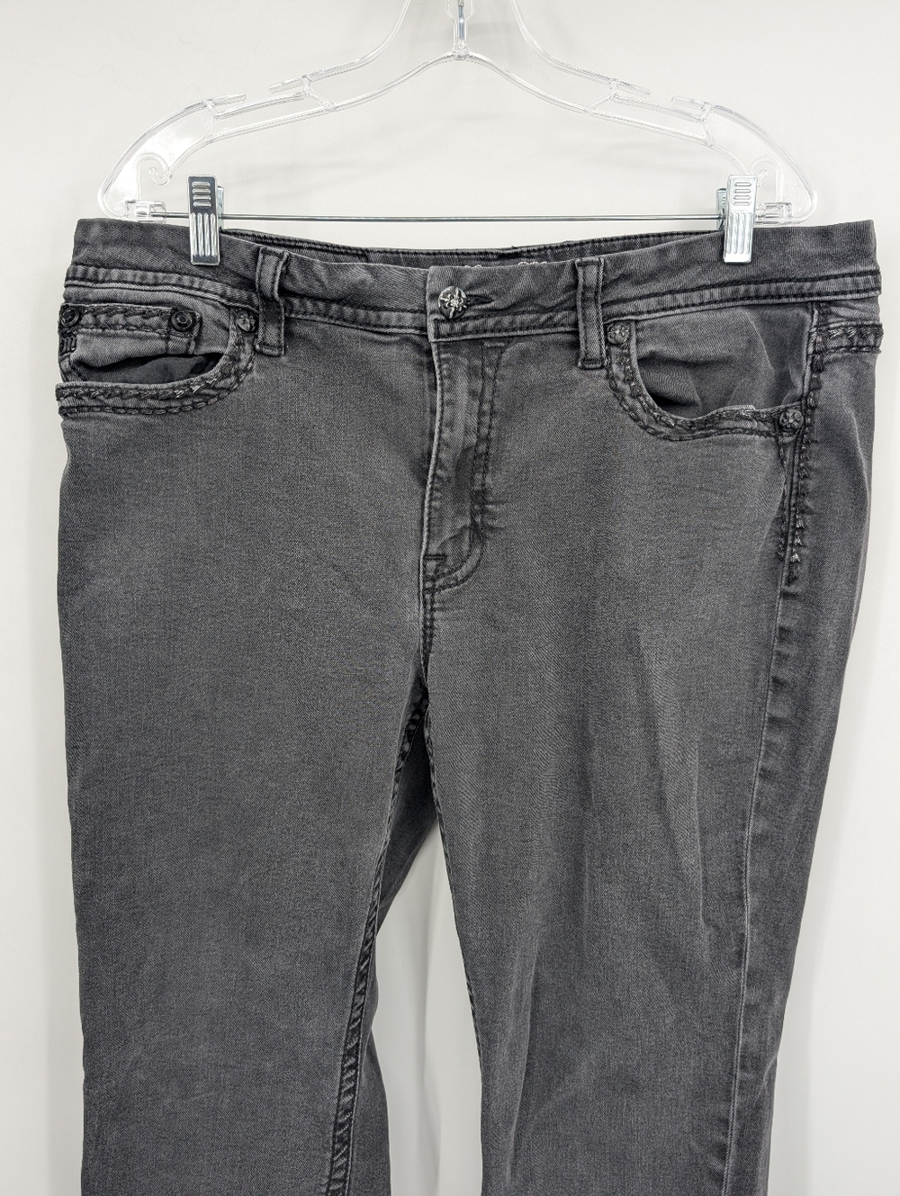 Miss Me Easy Skinny Black jeans embellished pockets sz 36